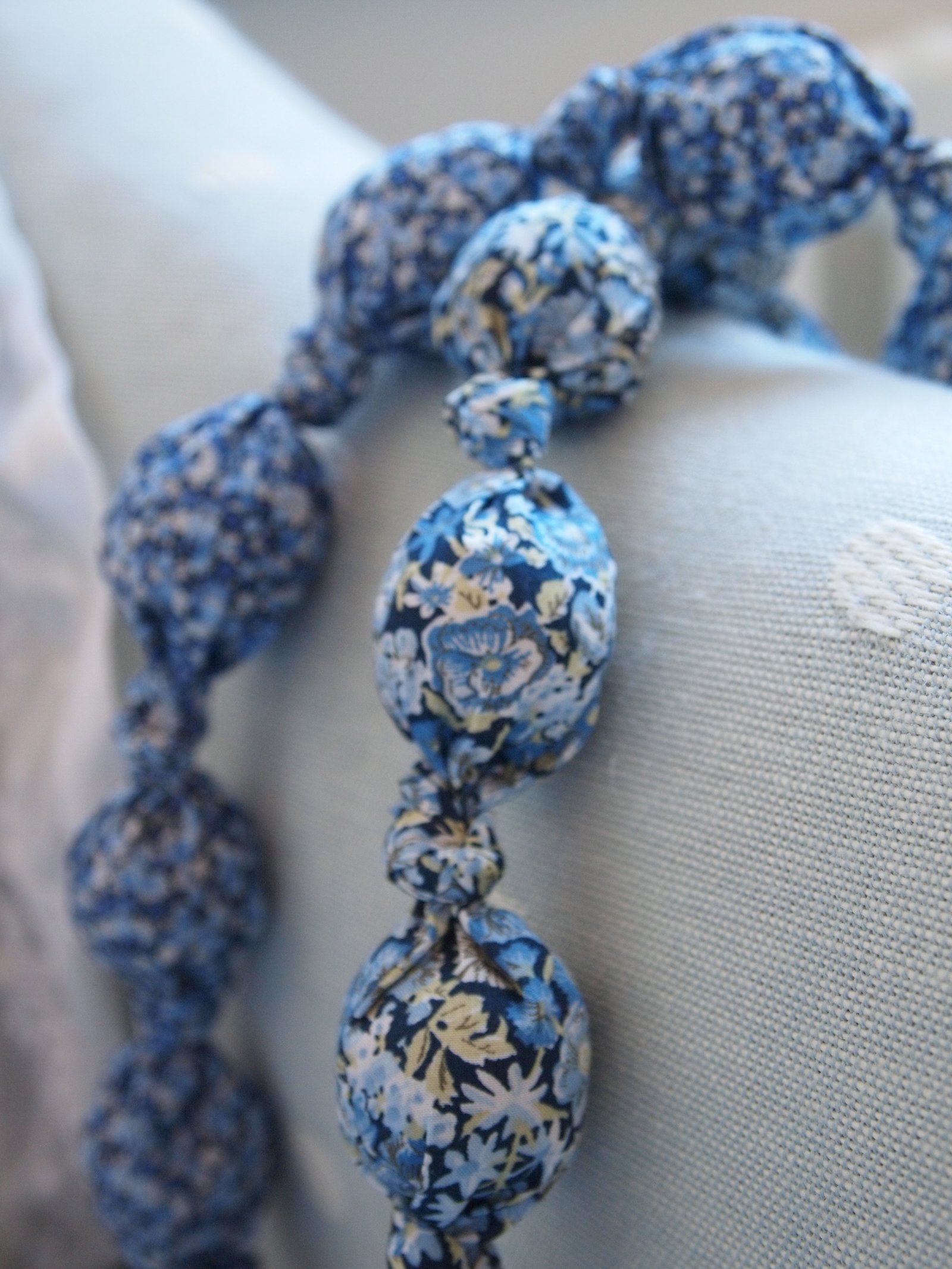 fabric covered rope necklace fabric covered rope necklace