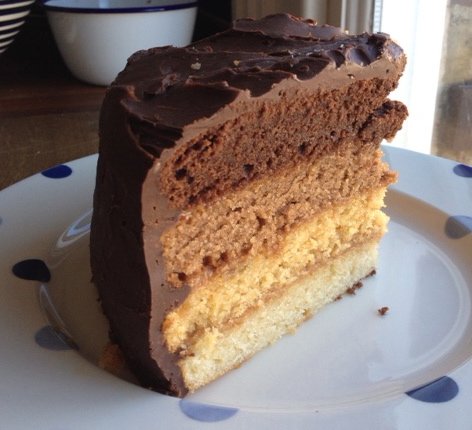 Chocolate and Caramel Ombre Cake